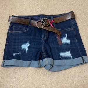 Fashion Nova dark blue Jean shorts